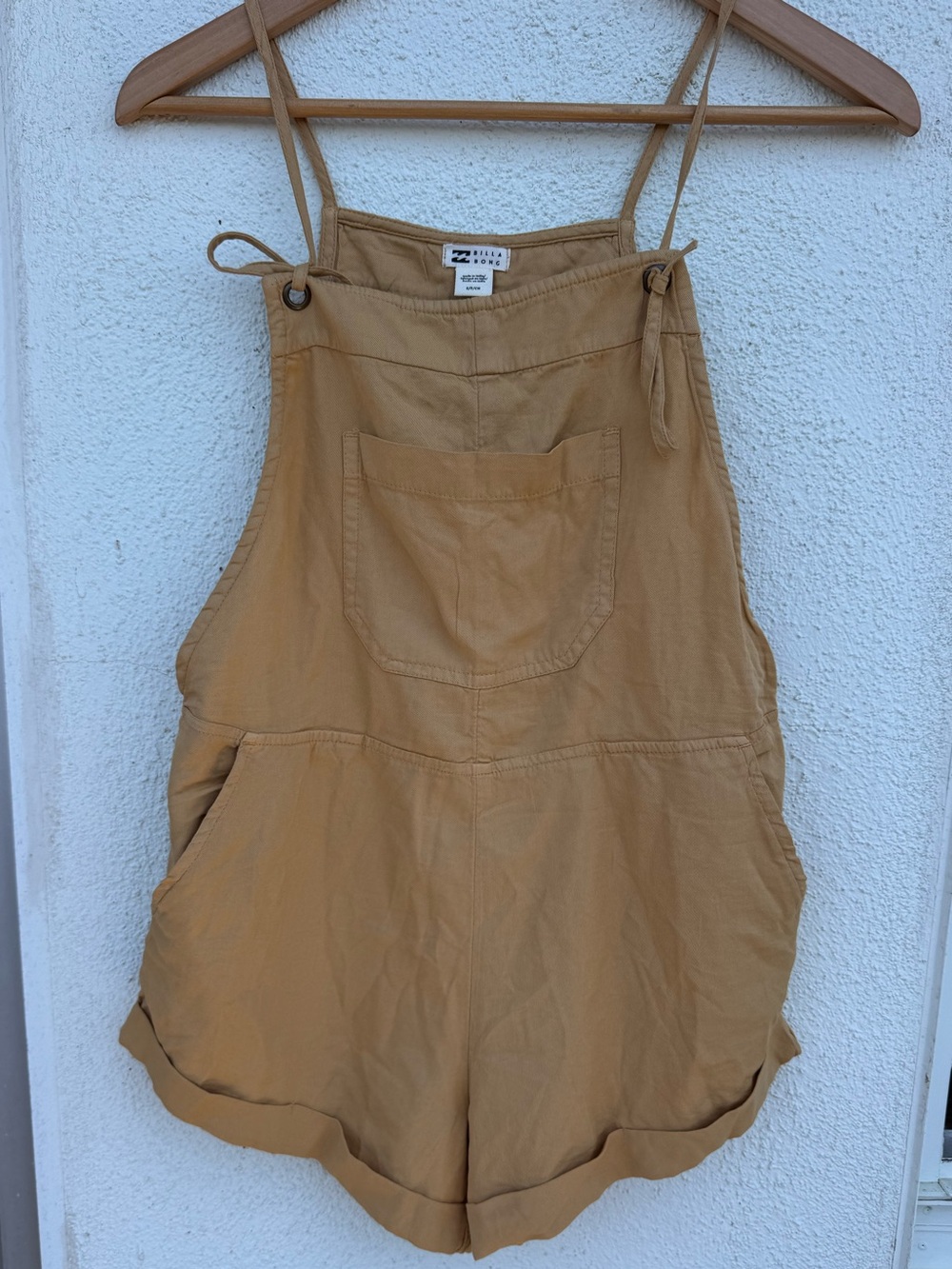 Billabong romper tie shoulder strap Tan Toffee Wild Pursuit Size S - Picture 2 of 8